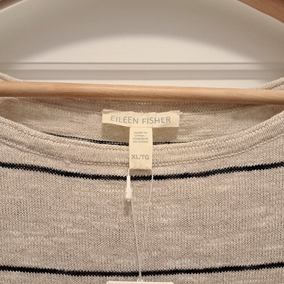 Eileen Fisher Striped Bateau Neck Hi-Low Top, Size XL , New with tag - Picture 7 of 8